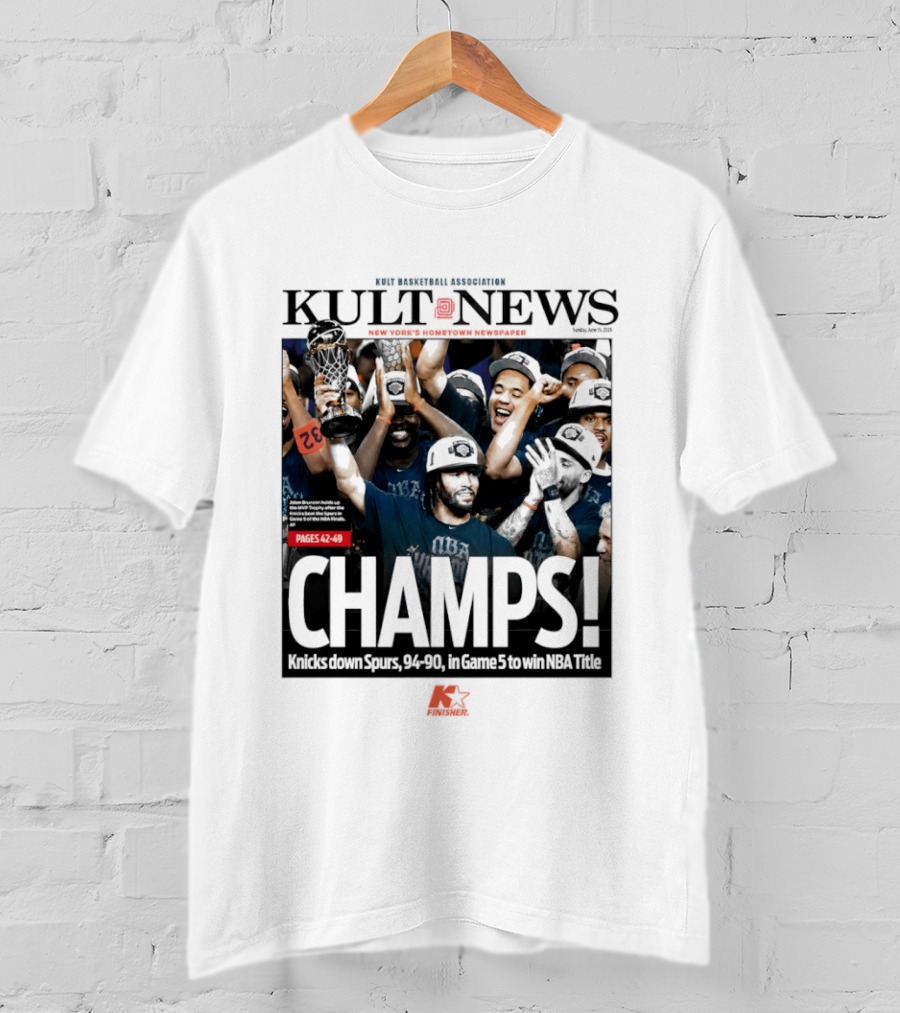 KULT NEWS NBA Champs New York Knicks Jalen Brunson Spurs Down 94 90 Game 5 Title T-Shirt
