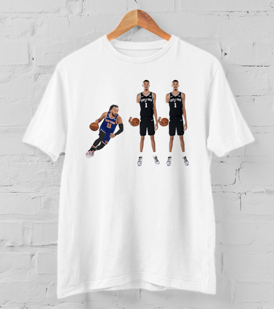 Jalen Brunson NY Knicks Vs Victor Wembanyama San Antonio Spurs Matchup NBA Basketball 9.11 T-Shirt