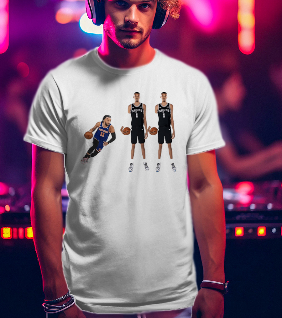 Jalen Brunson NY Knicks Vs Victor Wembanyama San Antonio Spurs Matchup NBA Basketball 9.11 T-Shirt