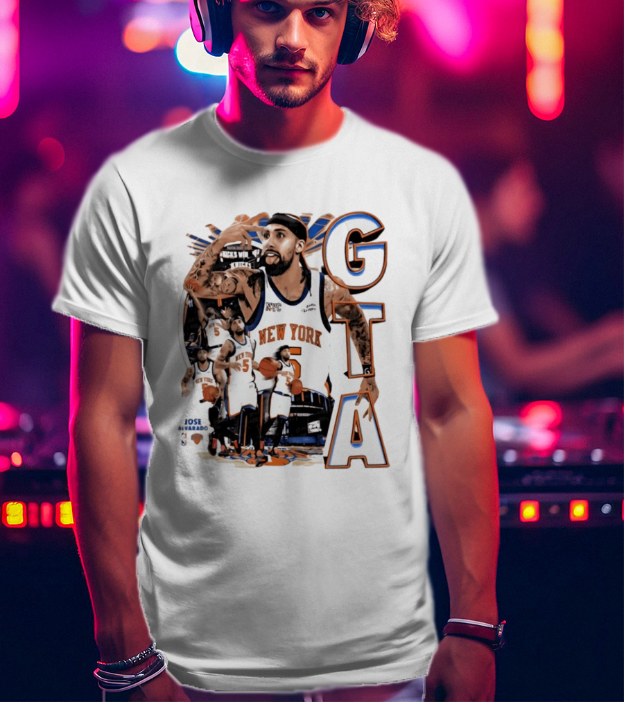 New York Knicks Jose Alvarado GTA Basketball 5 NYC T-Shirt