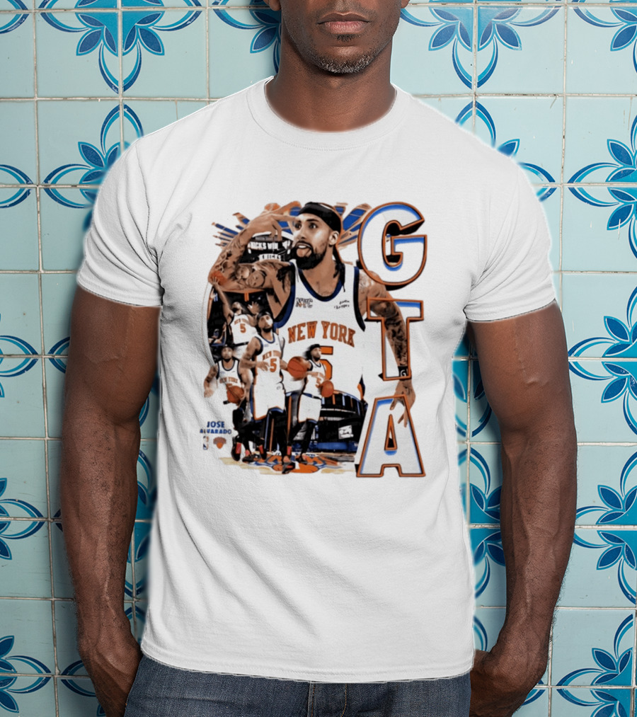 New York Knicks Jose Alvarado GTA Basketball 5 NYC T-Shirt