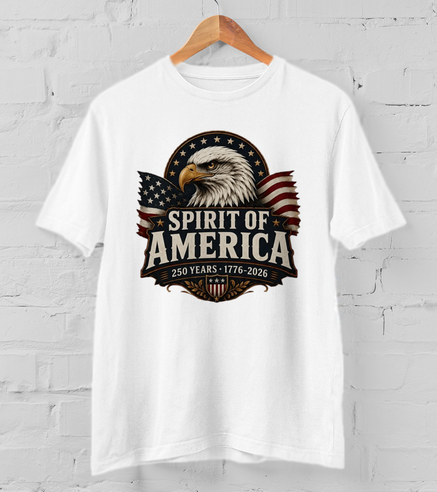 Spirit Of America Bald Eagle 250 Years 1776 2026 T-Shirt
