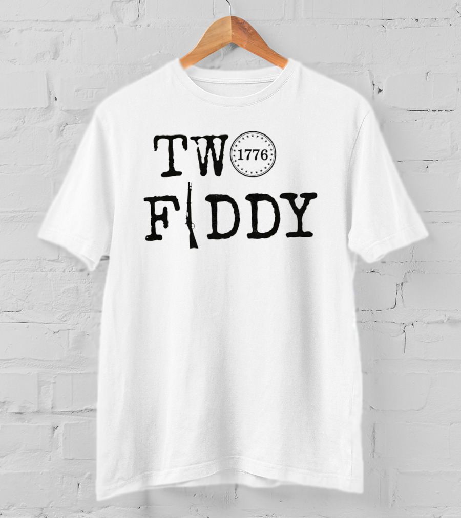 Two Fiddy 1776 Rifle Stars Independence Celebration T-Shirt