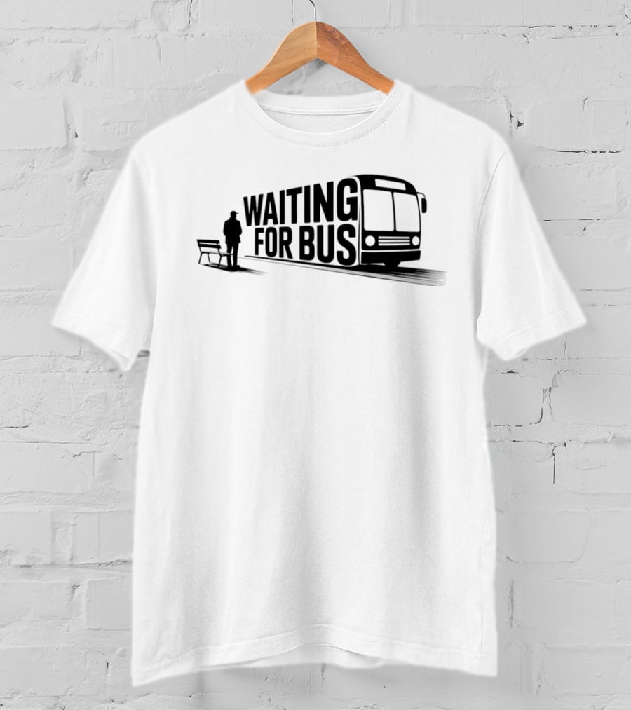 Waiting For Bus Public Transport Minimalist T-Shirt