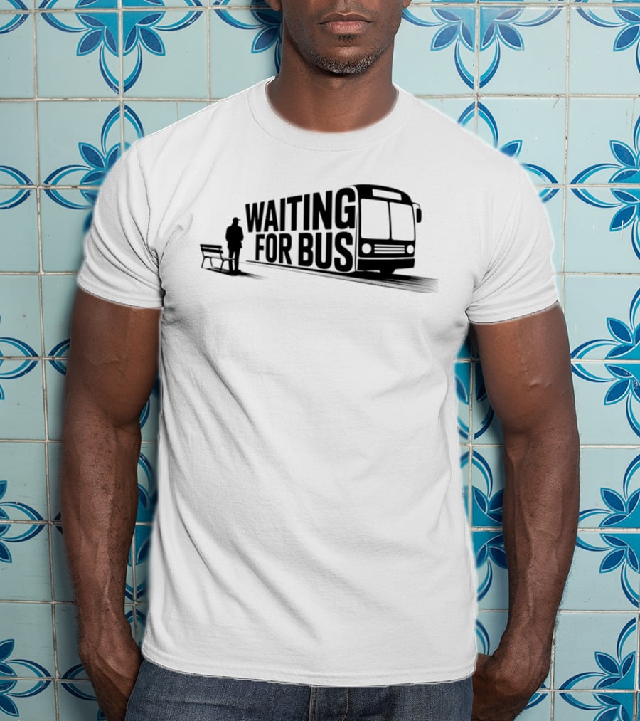 Waiting For Bus Public Transport Minimalist T-Shirt