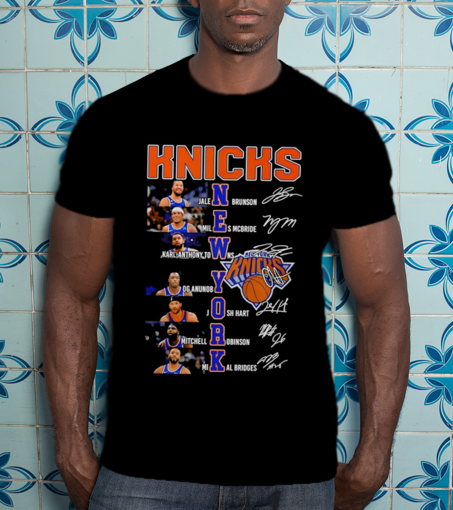 Knicks New York Brunson Robinson Hartenstein Randle Barrett Rose Quickley Hart Bridges T-Shirt