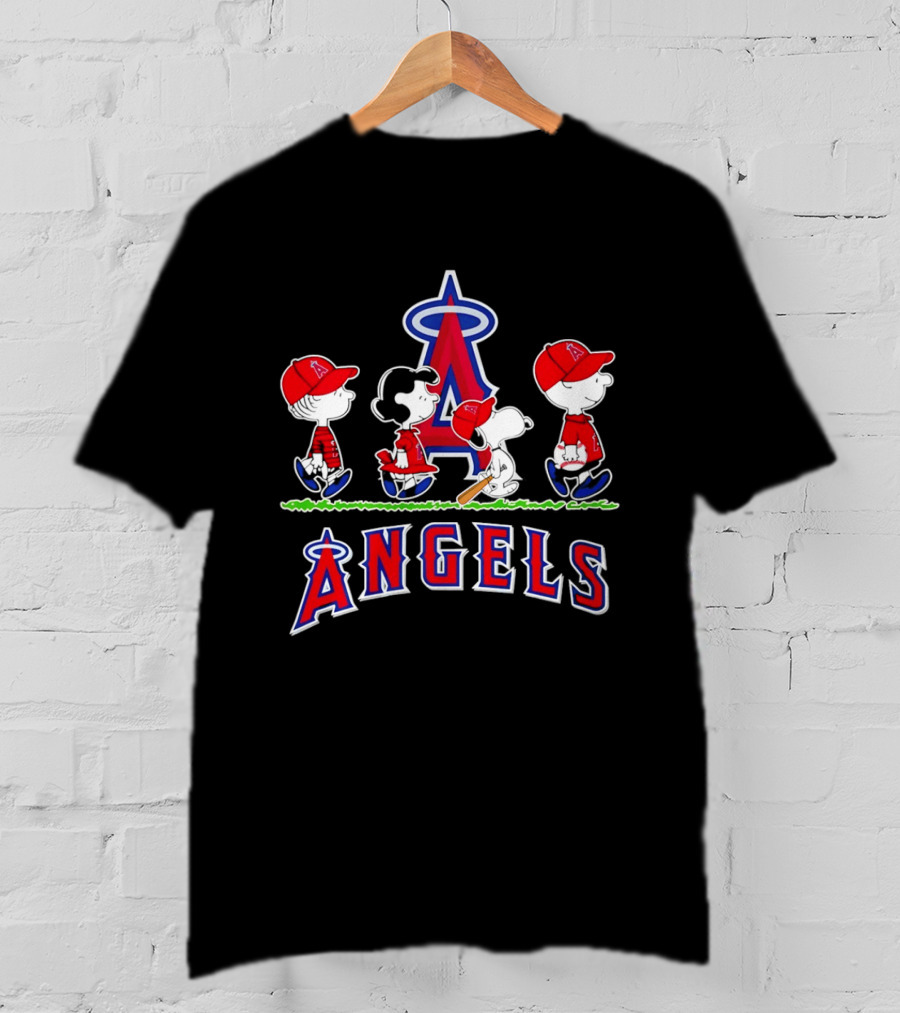 Peanuts Los Angeles Angels Snoopy Abbey Road Characters T-Shirt