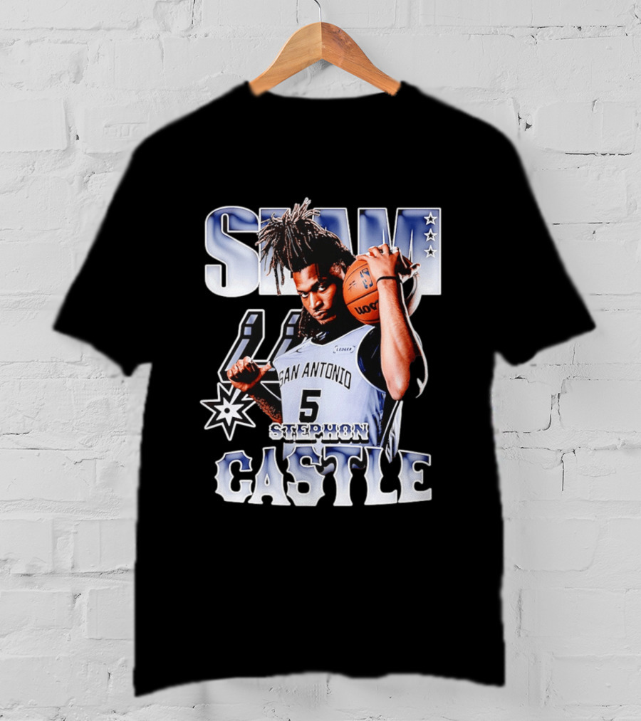 San Antonio Spurs Stephon Castle SLAM Basketball Star T-Shirt