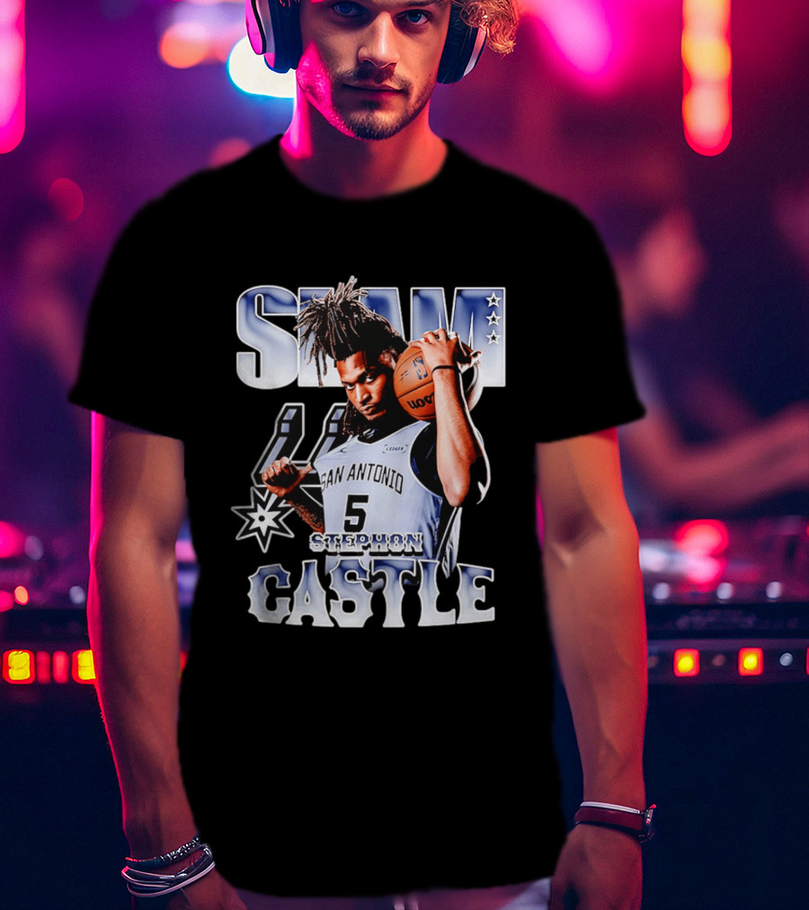 San Antonio Spurs Stephon Castle SLAM Basketball Star T-Shirt