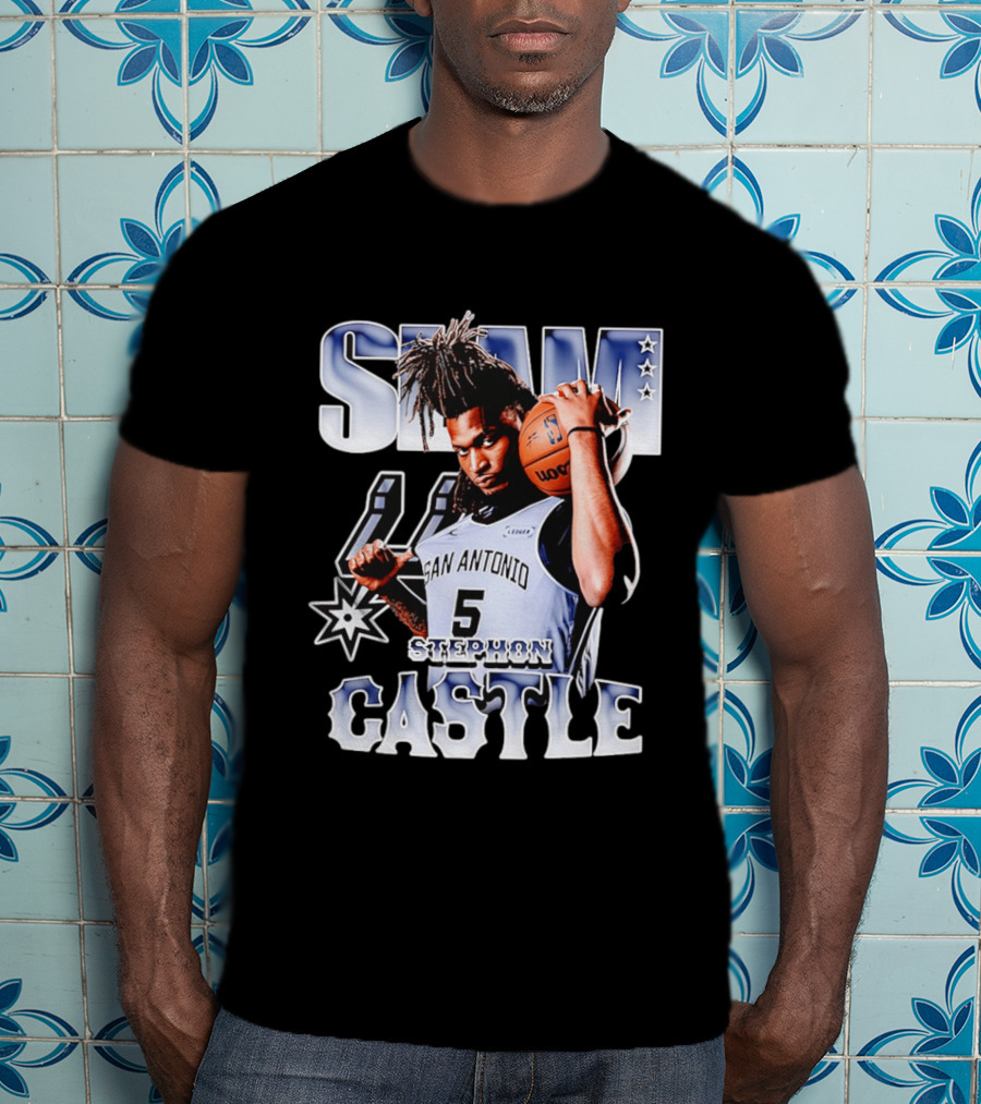 San Antonio Spurs Stephon Castle SLAM Basketball Star T-Shirt