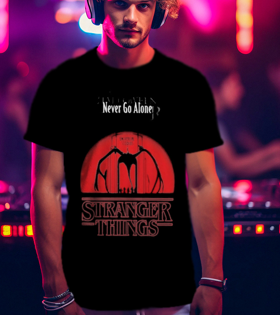 Stranger Things Never Go Alone Universal Studios Halloween Horror Nights T-Shirt