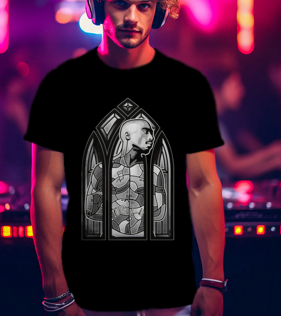 Tupac Shakur Thug Life Stained Glass Window 2Pac T-Shirt