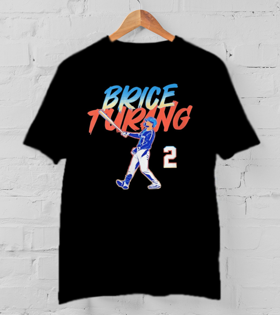 Brice Turang Milwaukee Brewers Slugger Swing Number 2 T-Shirt