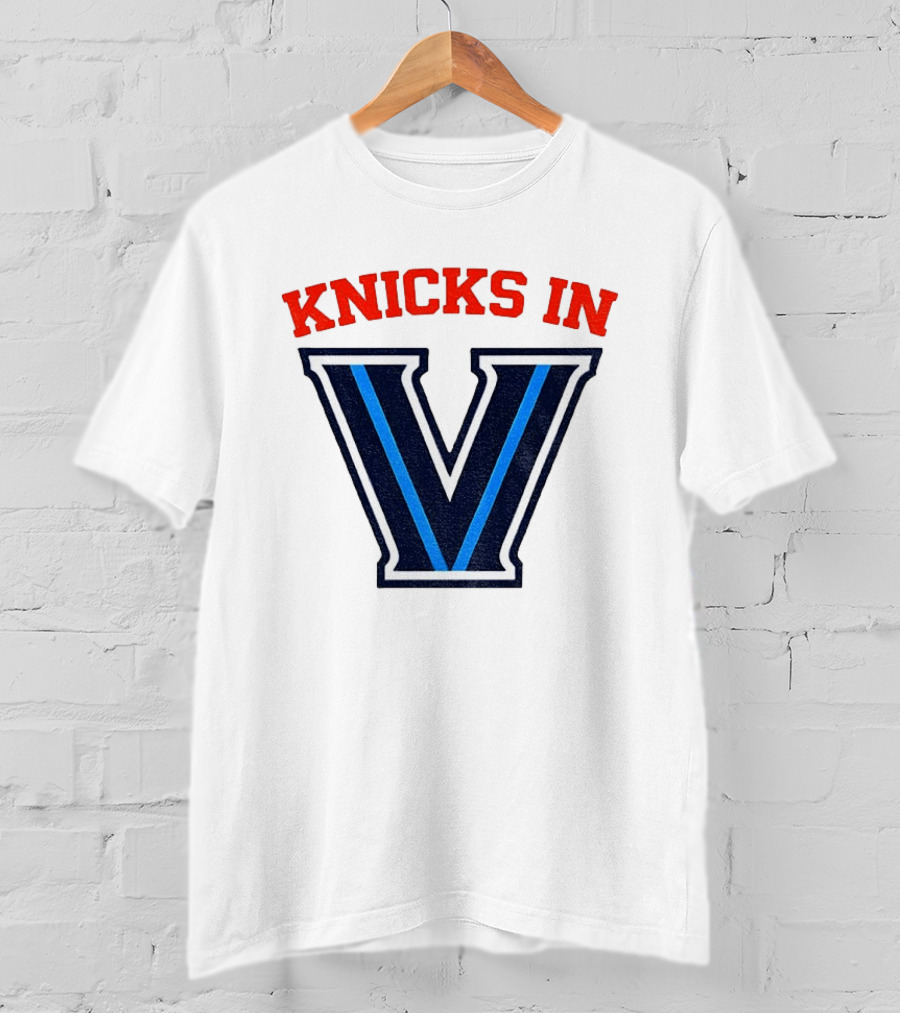 Knicks In V New York Knicks Villanova Wildcats NBA 2026 T-Shirt