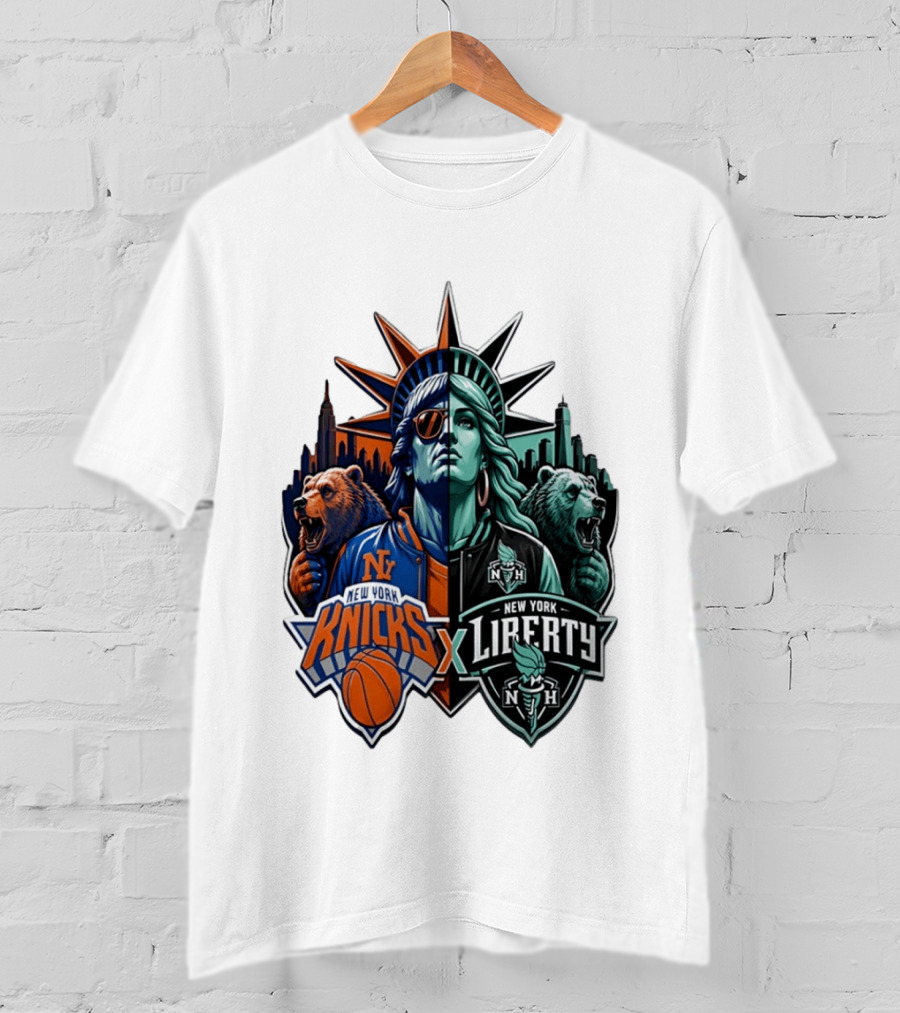 New York Knicks X Liberty Statue Of Liberty NBA WNBA T-Shirt