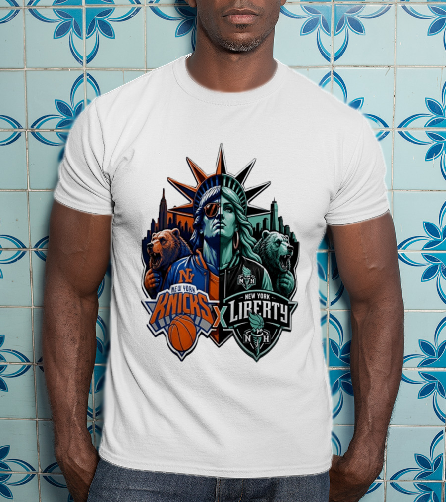 New York Knicks X Liberty Statue Of Liberty NBA WNBA T-Shirt
