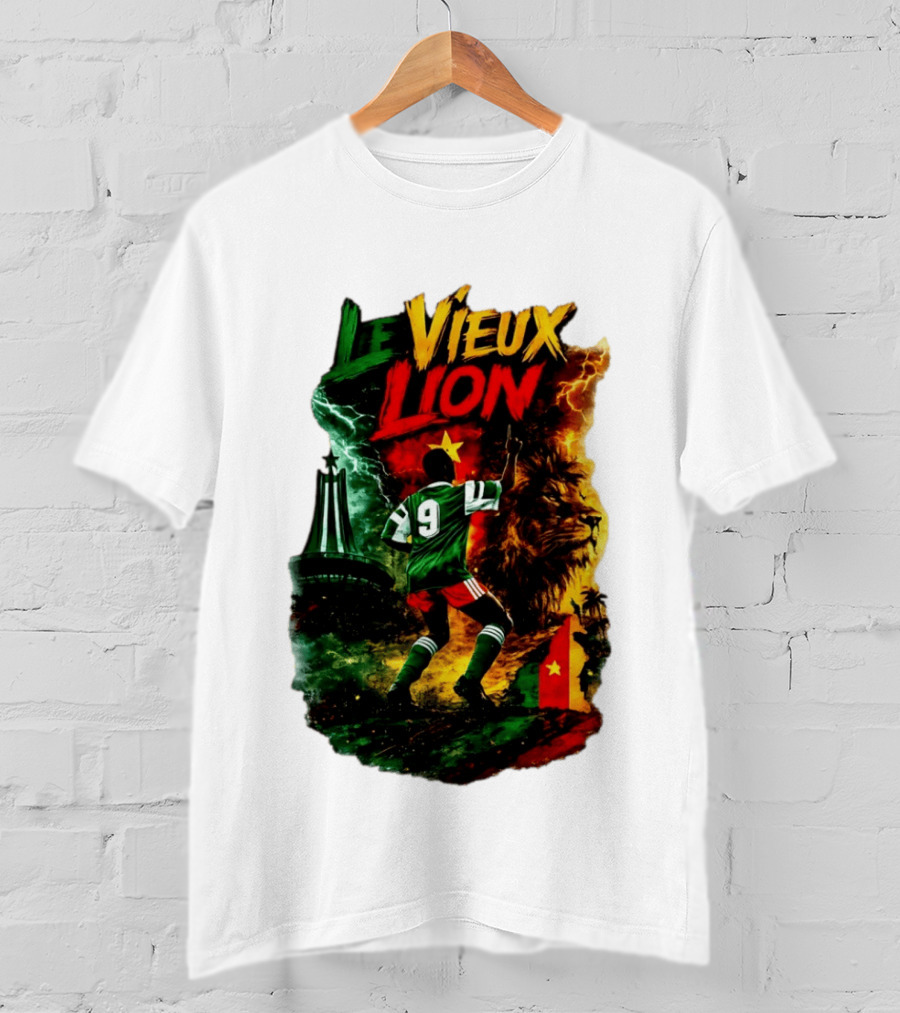 Le Vieux Lion Roger Milla Cameroon Football Icon T-Shirt