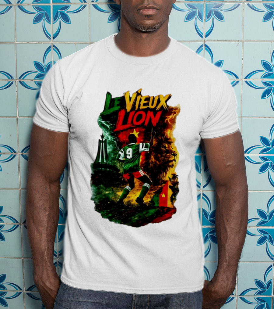 Le Vieux Lion Roger Milla Cameroon Football Icon T-Shirt