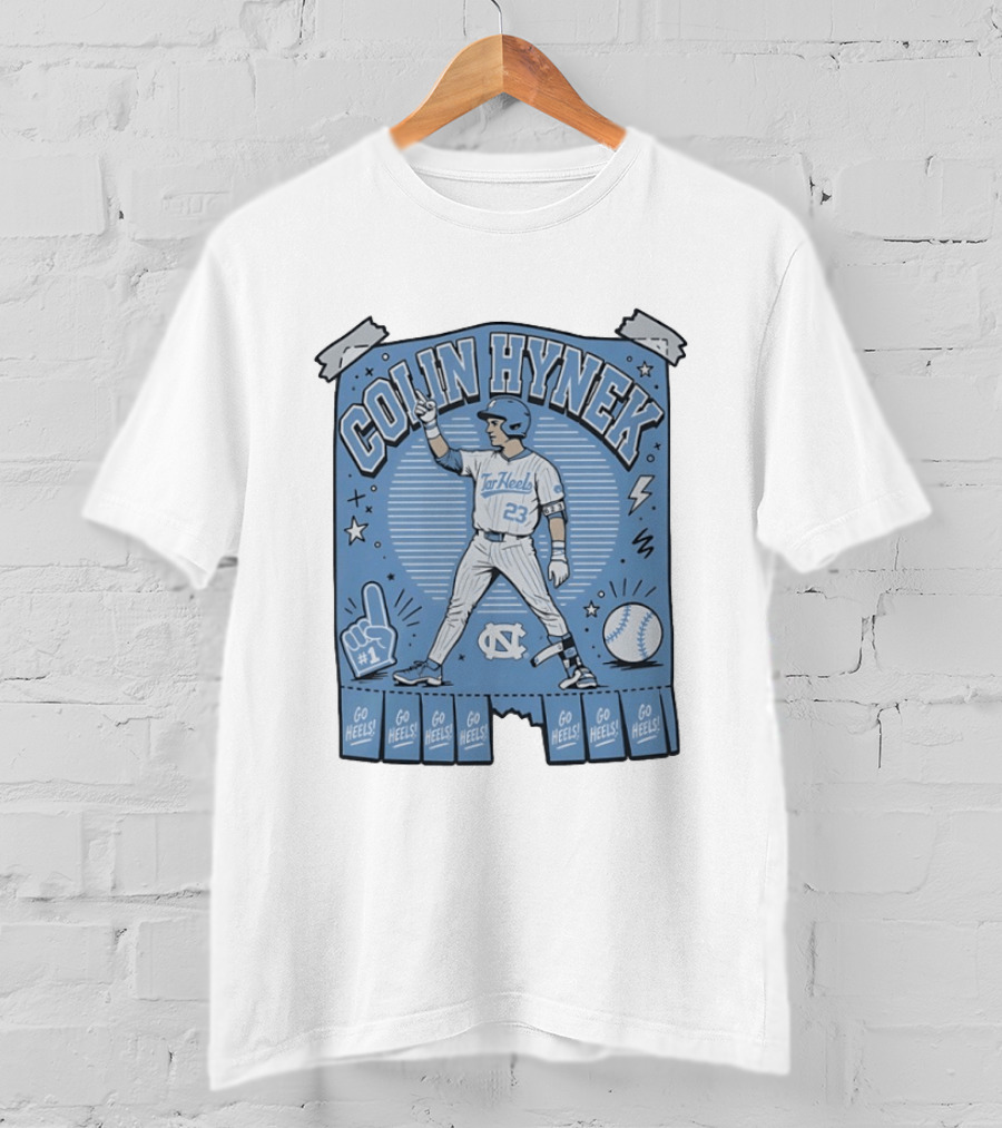 Colin Hynek Tar Heels Baseball Player Pose Go Heels North Carolina #23 T-Shirt