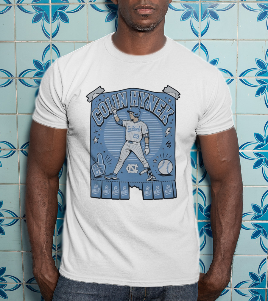Colin Hynek Tar Heels Baseball Player Pose Go Heels North Carolina #23 T-Shirt