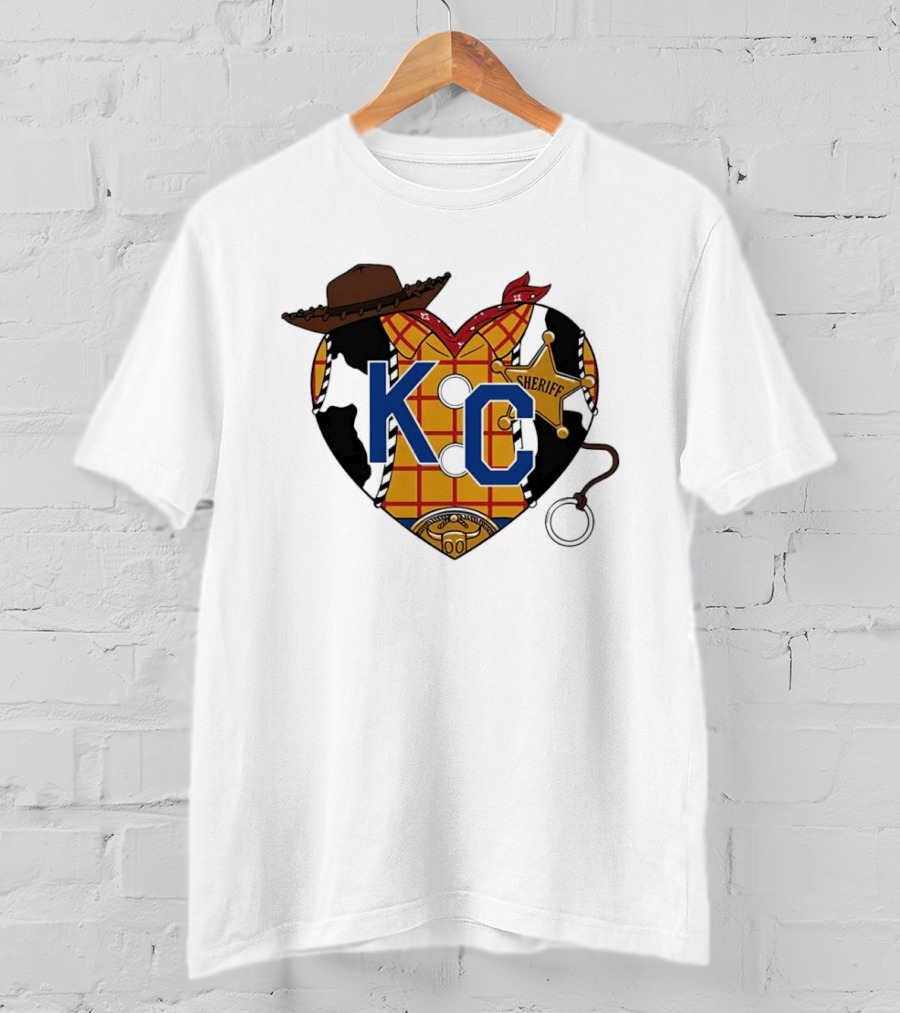 Howdy KC Sheriff Heart Cowboy Hat Plaid Bandana T-Shirt