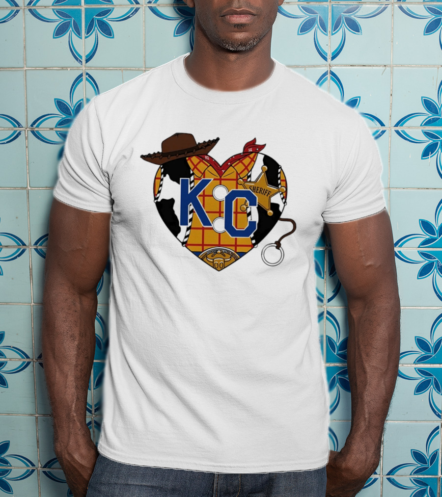 Howdy KC Sheriff Heart Cowboy Hat Plaid Bandana T-Shirt