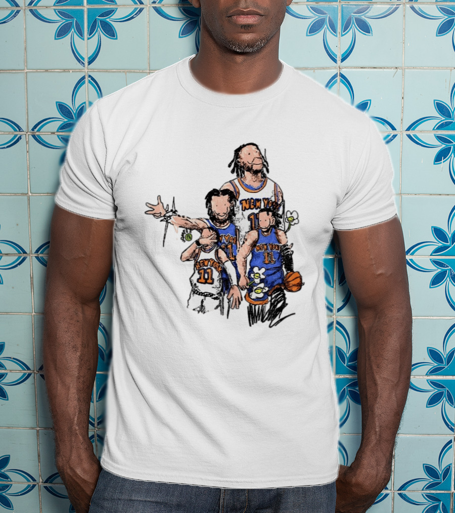 Jalen Brunson New York Knicks Basketball Players 11 Floral T-Shirt