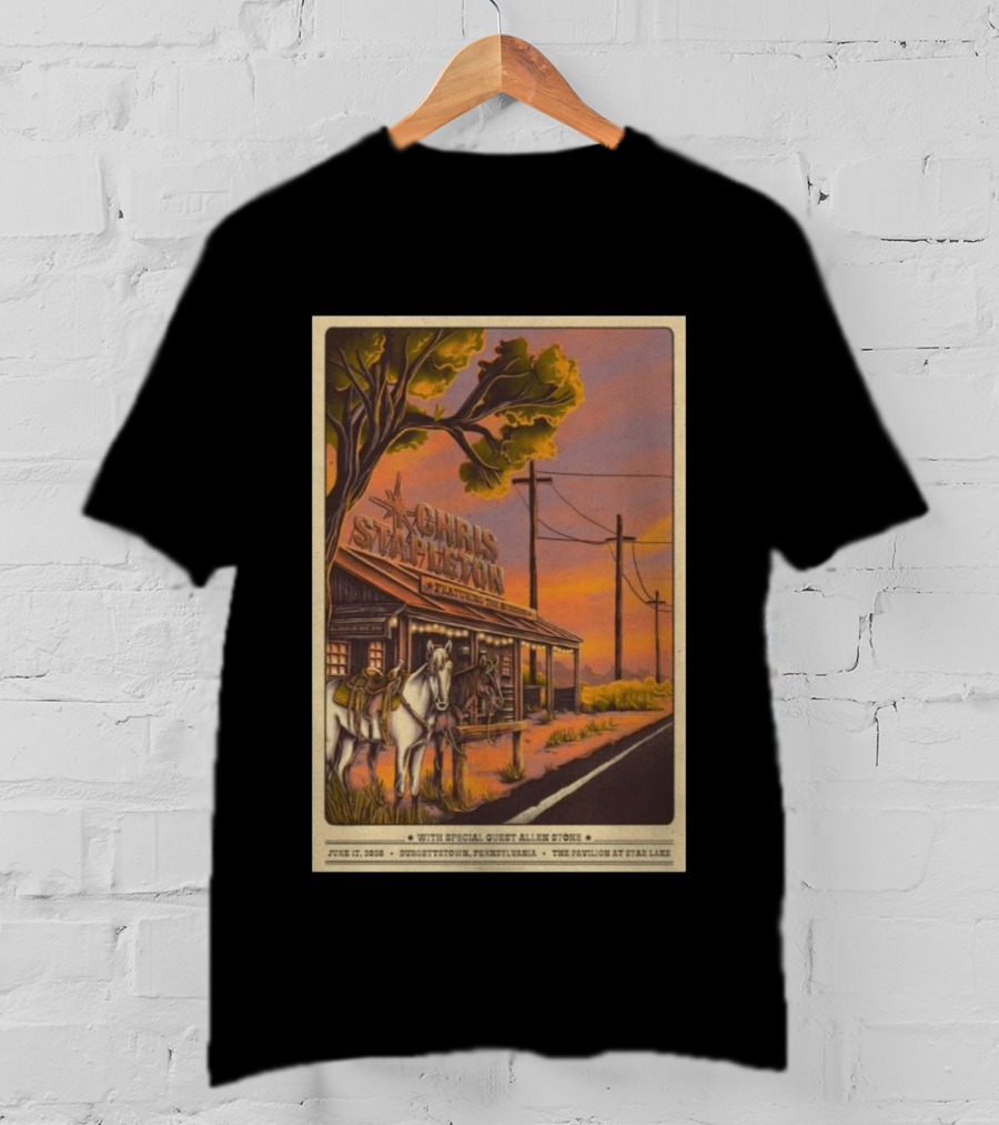 Chris Stapleton Featuring Allen Stone Burgettstown June 17 2026 Pavilion At Star Lake T-Shirt