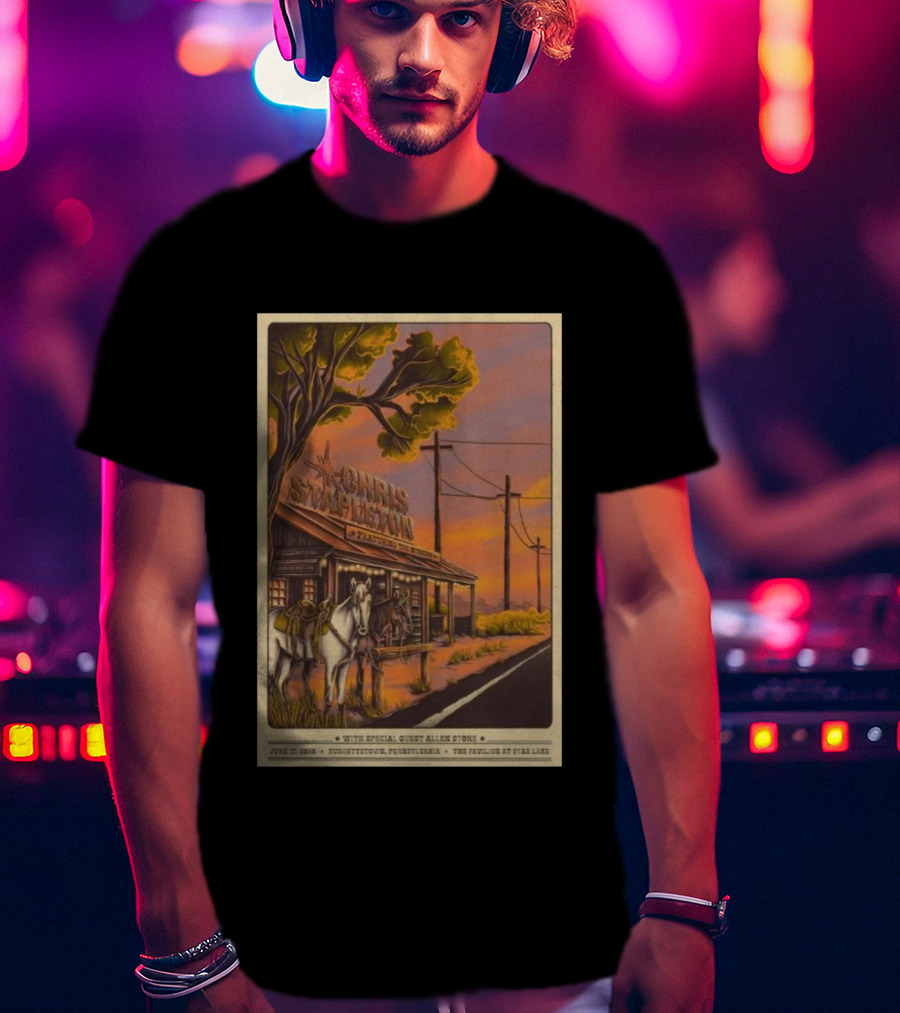 Chris Stapleton Featuring Allen Stone Burgettstown June 17 2026 Pavilion At Star Lake T-Shirt