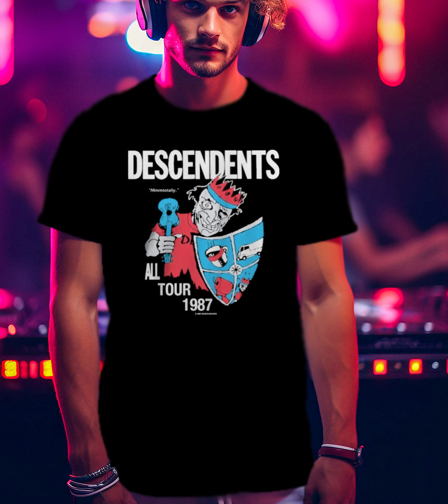 Descendents All Tour 1987 Jester Graphic With Shield And Scepter T-Shirt