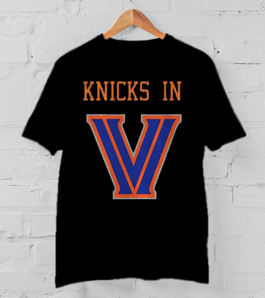 New York Knicks In V Villanova Wildcats Basketball NBA Collaboration T-Shirt