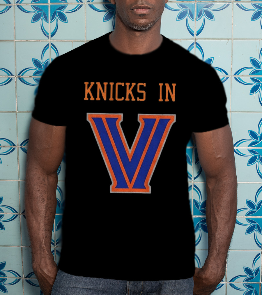 New York Knicks In V Villanova Wildcats Basketball NBA Collaboration T-Shirt