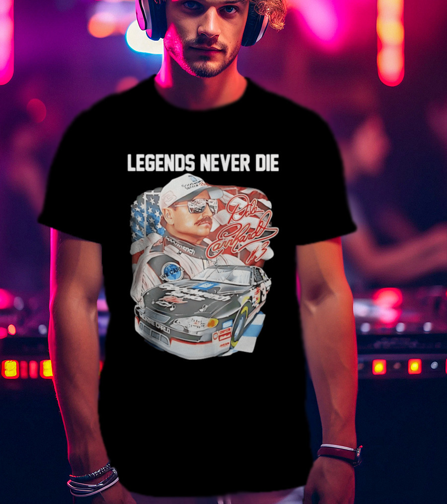 Legends Never Die Dale Earnhardt Monte Carlo Racing Number 3 T-Shirt