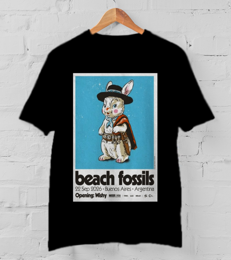 Beach Fossils Buenos Aires 2026 Rabbit Cowboy Concert T-Shirt
