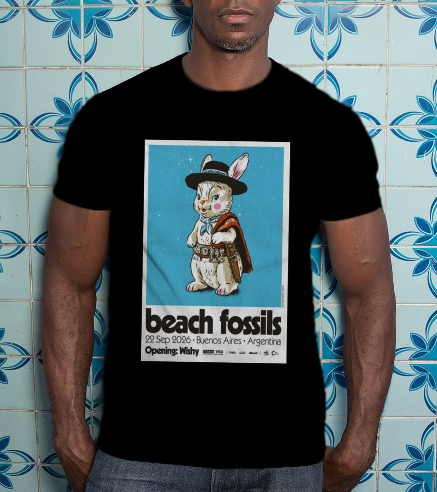Beach Fossils Buenos Aires 2026 Rabbit Cowboy Concert T-Shirt