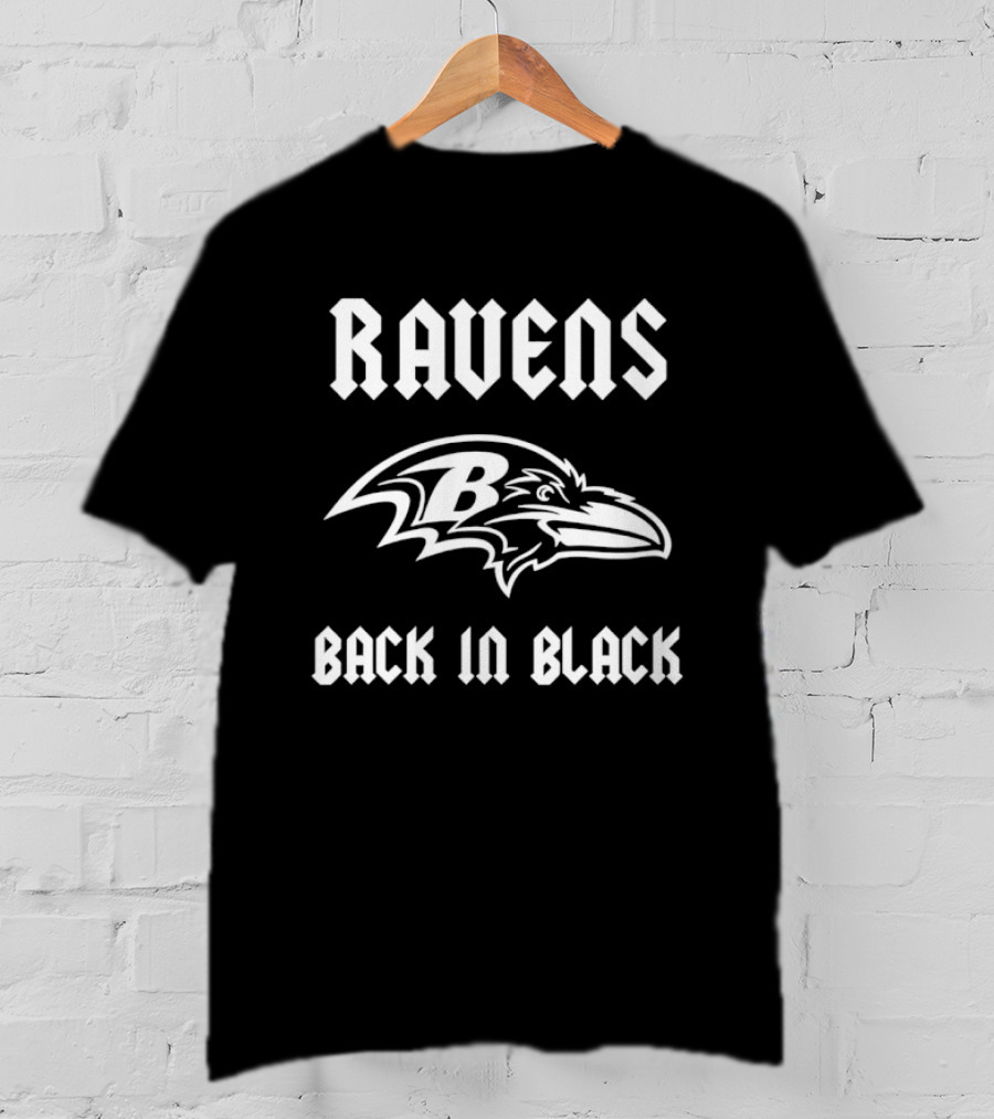 Ravens Back In Black Baltimore Rugby T-Shirt