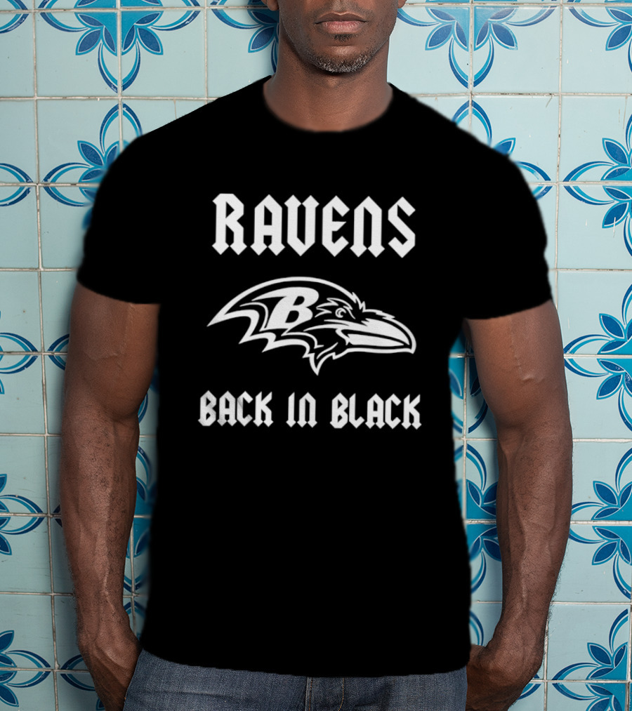 Ravens Back In Black Baltimore Rugby T-Shirt