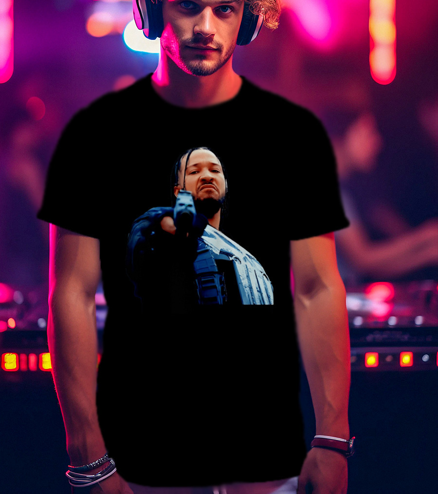 Jalen Brunson Gangster New York Knicks NBA Basketball Gun Image T-Shirt