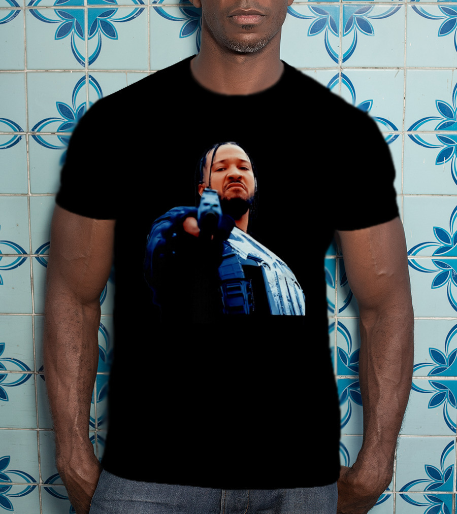 Jalen Brunson Gangster New York Knicks NBA Basketball Gun Image T-Shirt