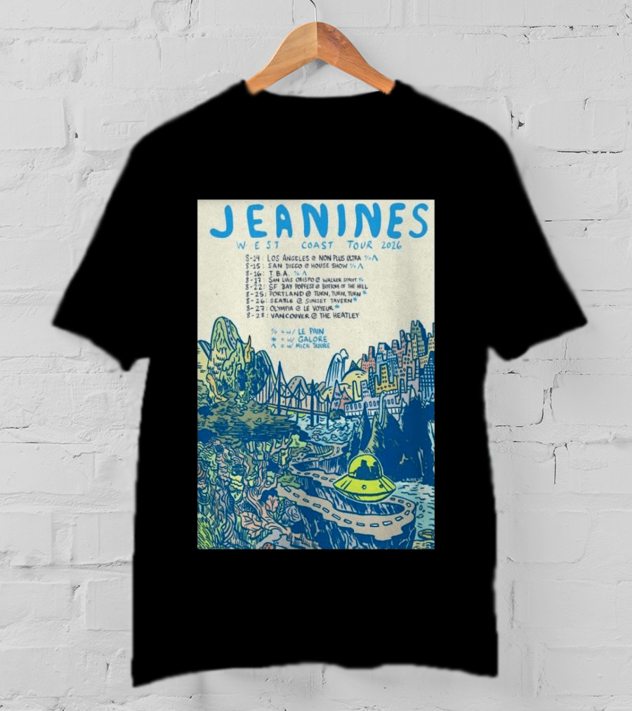 JEANINES West Coast Tour 2026 Cities And Venues T-Shirt