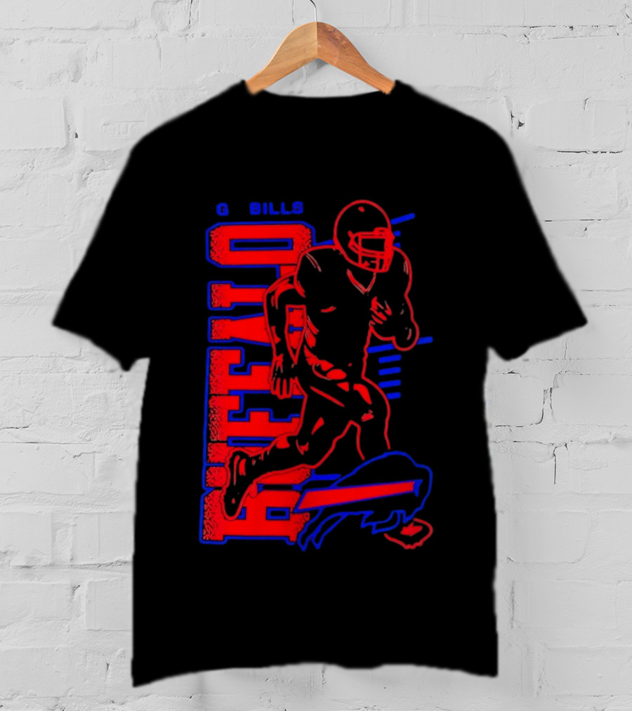 Buffalo Bills Go Bills Football Player Running Action T-Shirt