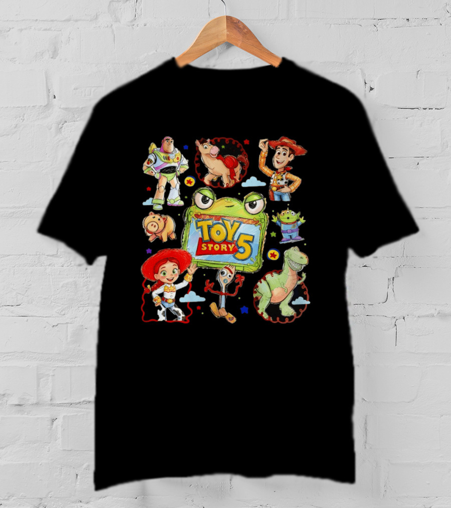 Buzz Lightyear Woody Bullseye Rex Hamm Alien Forky Jessie Toy Story 5 T-Shirt