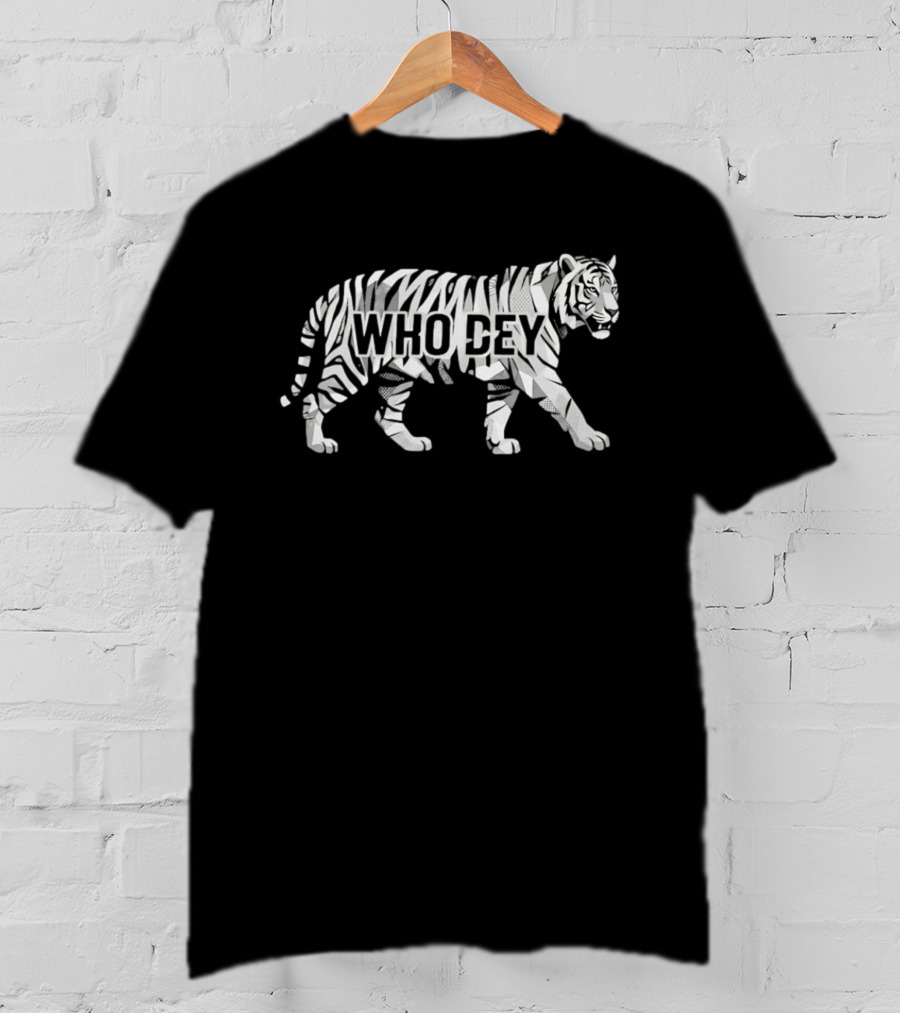 Cincinnati Tiger Who Dey Striped Tiger T-Shirt