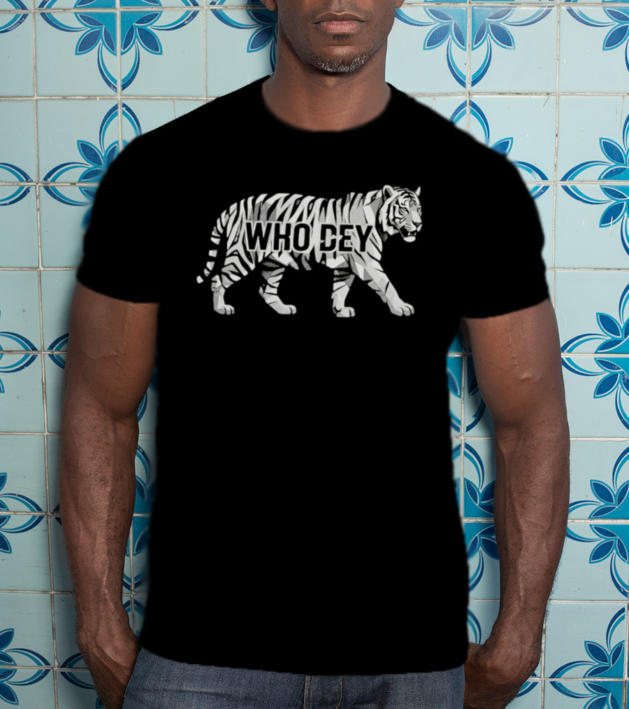 Cincinnati Tiger Who Dey Striped Tiger T-Shirt
