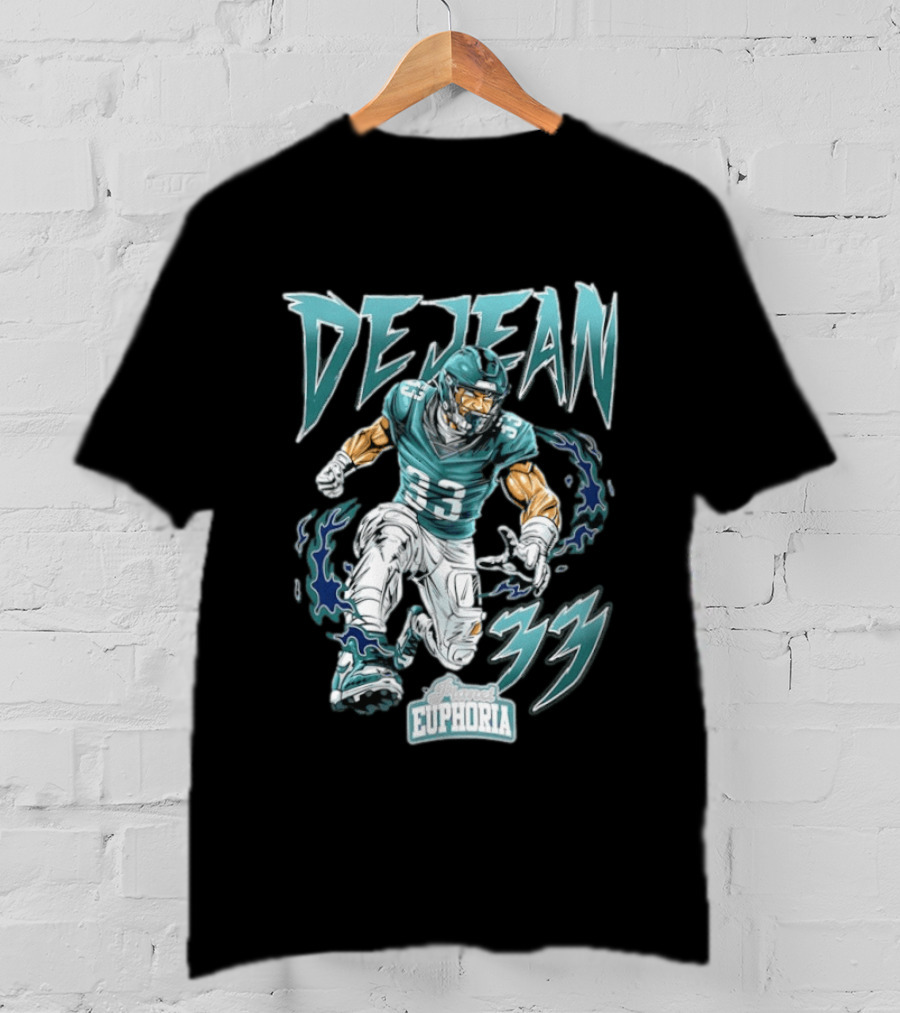 DeJean 33 Planet Euphoria Flame Comic Philadelphia Eagles T-Shirt
