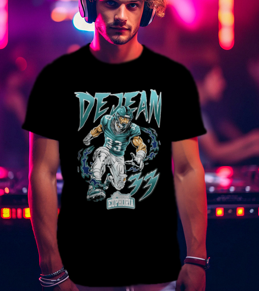 DeJean 33 Planet Euphoria Flame Comic Philadelphia Eagles T-Shirt