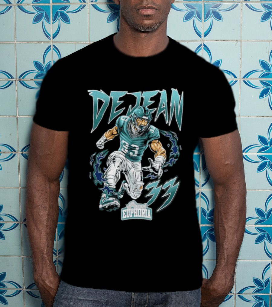 DeJean 33 Planet Euphoria Flame Comic Philadelphia Eagles T-Shirt