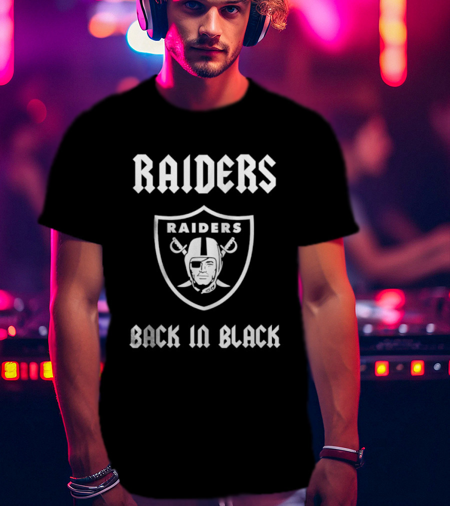 Las Vegas Raiders Back In Black Raiders Shield T-Shirt