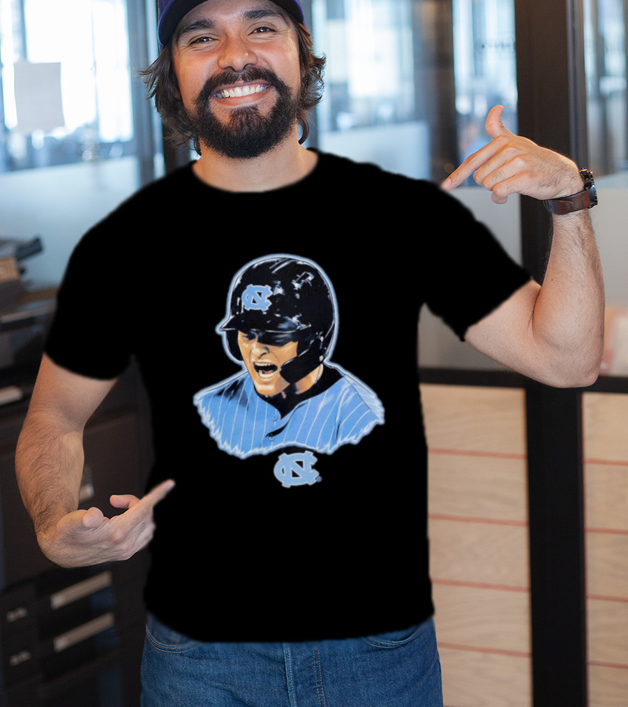 Macon Winslow North Carolina Tar Heels Baseball Player Helmet And Jersey T-Shirt