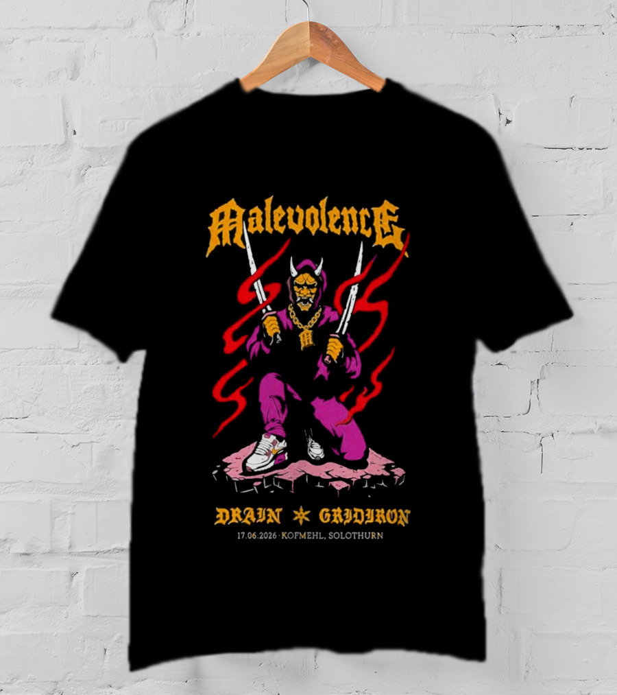 MALEVOLENCE Solothurn Switzerland 17.06.2026 Samurai Demon Event T-Shirt